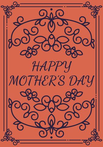 Elegant Mother's Day Card Design with Floral Patterns - Download Free Stock Templates Pikwizard.com