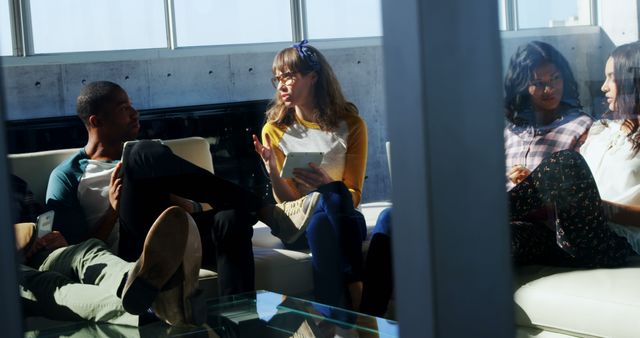 Young Creative Professionals Collaborating in Modern Office Lounge - Download Free Stock Images Pikwizard.com