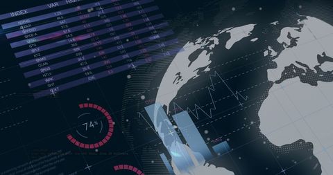 Global Data Visualization with Interactive Digital Interface - Download Free Stock Images Pikwizard.com