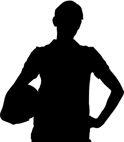Football Player Outline on Transparent Background