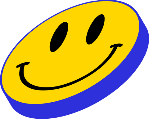 3D Happy Face Disc on Transparent Background with Blue Edge - Download Free Stock Videos Pikwizard.com