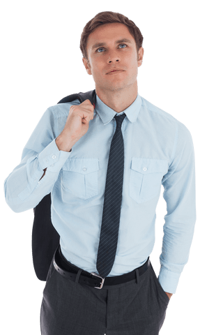 transparent background serious businessman holding jacket - Download Free Stock Videos Pikwizard.com