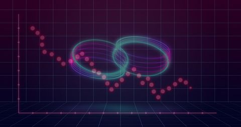 neon circles and financial graphs on digital background - Download Free Stock Images Pikwizard.com