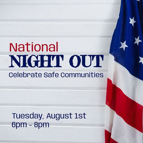 National Night Out Event Announcement Flag Background - Download Free Stock Templates Pikwizard.com