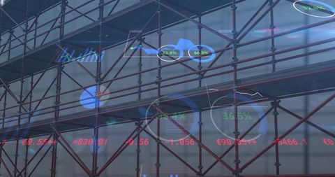 Blending Technology and Construction with Financial Data Overlays - Download Free Stock Images Pikwizard.com