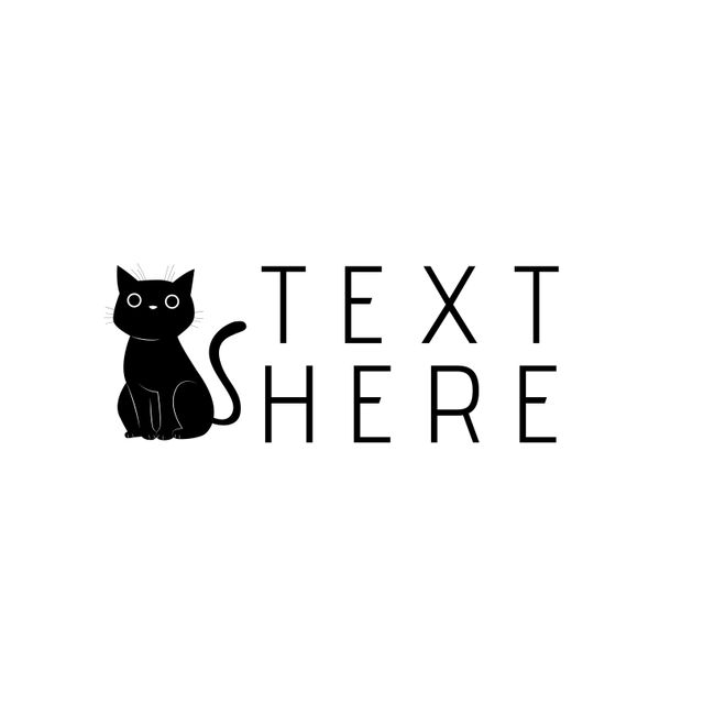 Minimalistic Black Cat Design Perfect for Pet-Related Promotions - Download Free Stock Templates Pikwizard.com