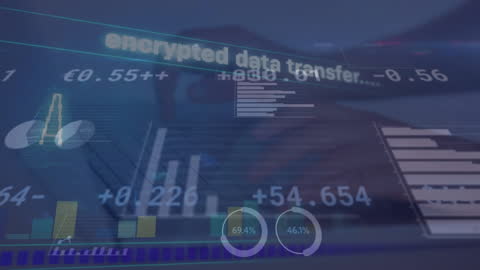 Businessman Engaging in Secure Data Processing on Laptop