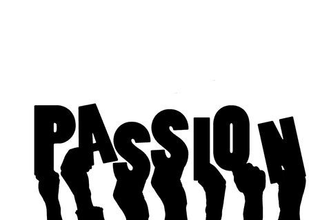 Transparent Hands Symbolizing Passion with Text