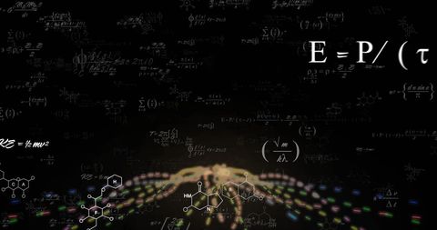Mathematical Formulas Surrounded by Dynamic Light Trails - Download Free Stock Images Pikwizard.com