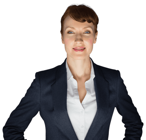 Confident businesswoman smiling on transparent background