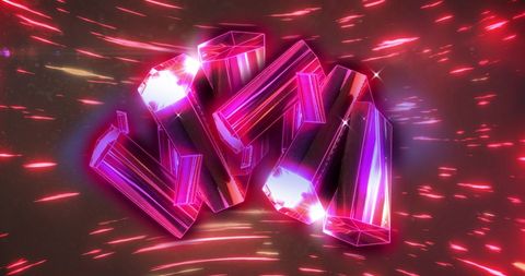 Abstract Pink Gemstones with Dynamic Light Effects
