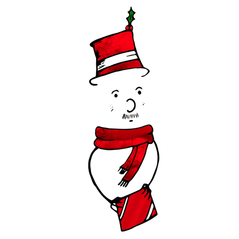 Festive christmas snowman illustration on transparent background
