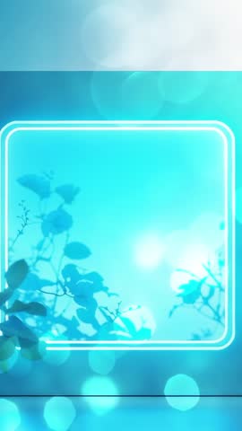 Vertical neon square frame cycling colors with vine silhouettes and soft bokeh loop