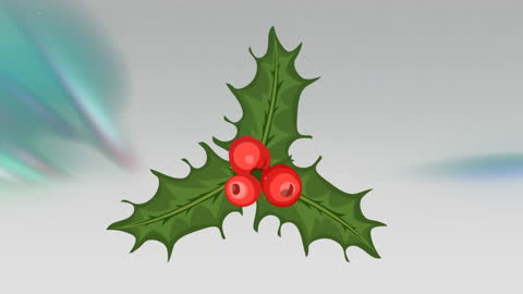Festive Mistletoe Icon with Gradient Digital Waves