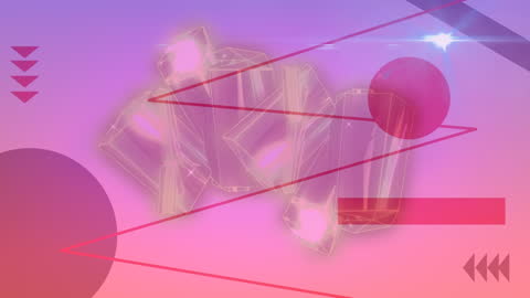 Futuristic Geometric Shapes on Mystical Gradient Background