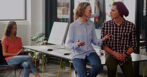 Collaborative Office Meeting with Casual Attire