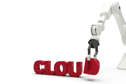 robotic arm with cloud text on transparent background - Download Free Stock Videos Pikwizard.com