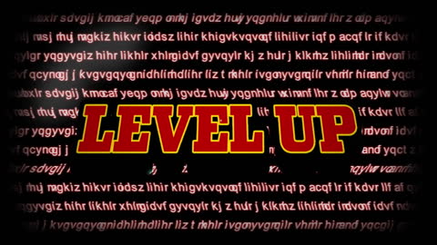 Digital Interface Animation with Bold 'Level Up' Text