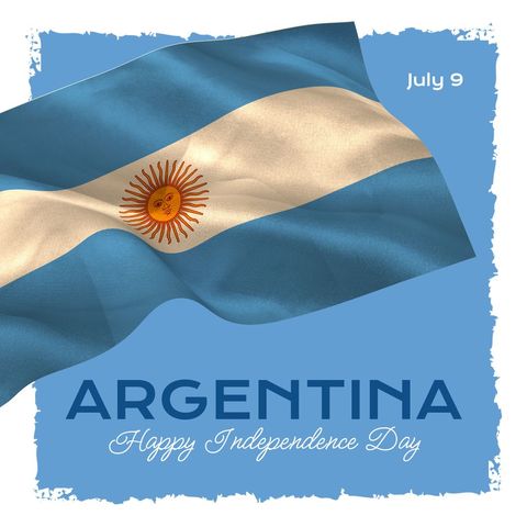 Argentina Independence Day Celebration with National Flag