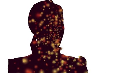 Silhouette with hologram effect illustrating digital communication