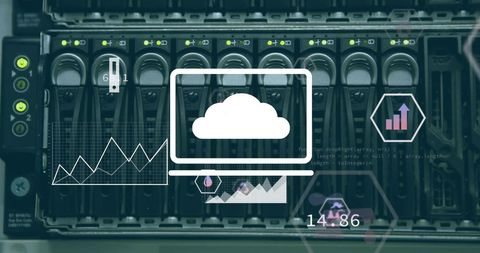 Digital Data Processing Over Server Network - Download Free Stock Images Pikwizard.com