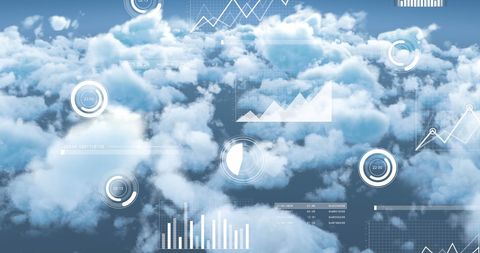 Visualization of Data Processes Floating in Clouds - Download Free Stock Images Pikwizard.com