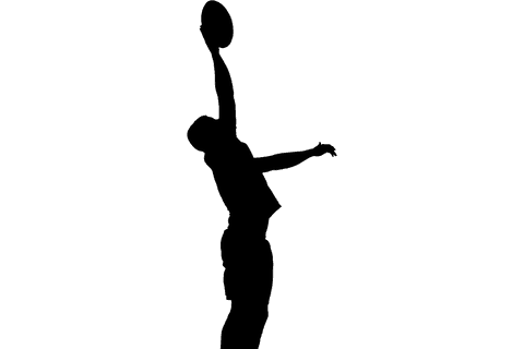 silhouette of rugby player catching ball on transparent background - Download Free Stock Videos Pikwizard.com