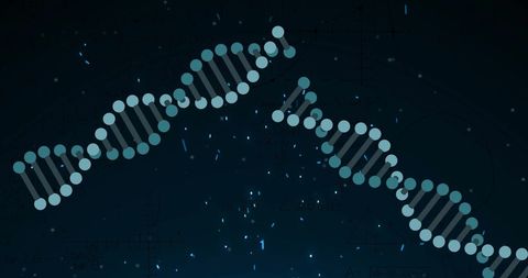 Digital Abstract DNA Strands with Blue Particles on Black Background - Download Free Stock Images Pikwizard.com