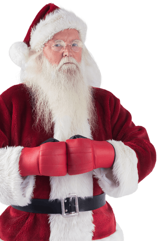 Santa Claus Wearing Boxing Gloves on Transparent Background - Download Free Stock Videos Pikwizard.com