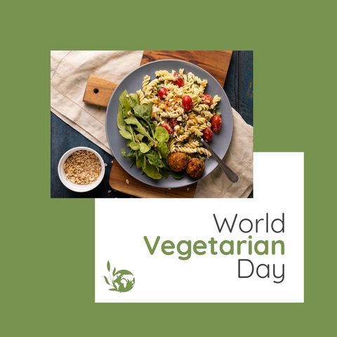 world vegetarian day celebratory meal with healthy pasta - Download Free Stock Templates Pikwizard.com