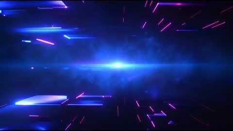 Digital Azure Squares Moving in Futuristic Stream