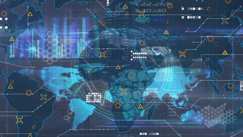 Global Technology Network With Futuristic Data Visualization