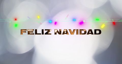 Feliz Navidad Text with Colorful Luminous Decoration - Download Free Stock Images Pikwizard.com