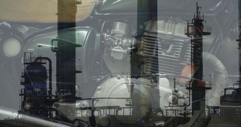 Energy Transition Concept Overlaying Refinery and Engine