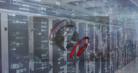 Global Data Connections Over Computer Servers with Network Animation