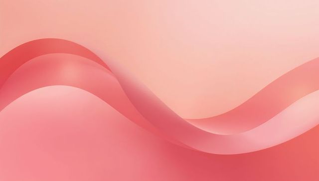 Flowing coral ribbon waves creating soft pastel gradient background for design