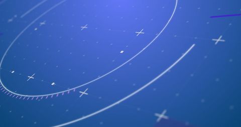 Futuristic media interface against blue background