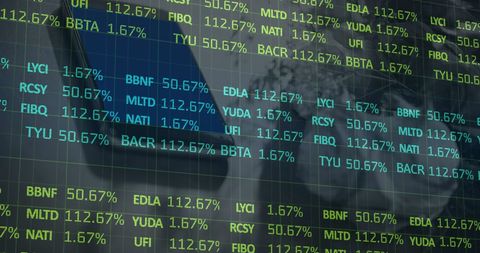 Digital Stock Market Data on Smartphone Background