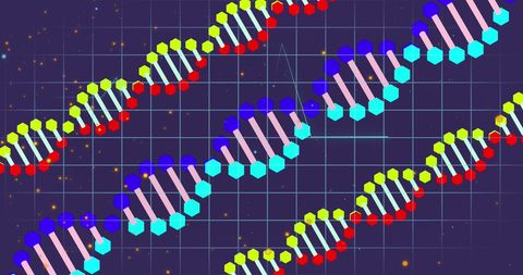 Abstract DNA Strands Over Digital Data Interface - Download Free Stock Images Pikwizard.com