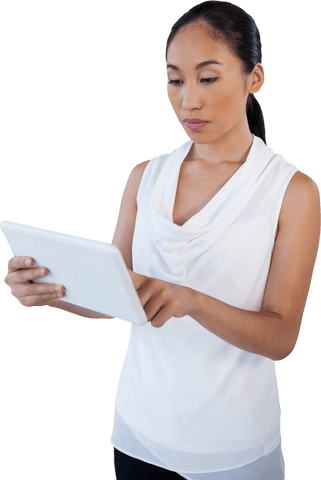 young professional woman engaging with transparent digital tablet - Download Free Stock Videos Pikwizard.com