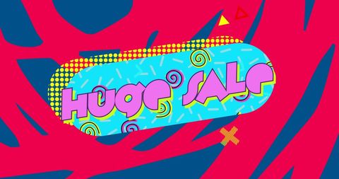 Colorful Dynamic Huge Sale Banner with Retro Design