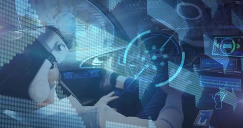 futuristic technology simulation in autonomous vehicle - Download Free Stock Images Pikwizard.com