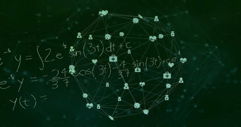Digital Health Network with Mathematical Overlay - Download Free Stock Images Pikwizard.com