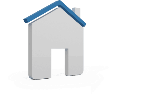 3d transparent house icon home page symbol with blue roof - Download Free Stock Videos Pikwizard.com
