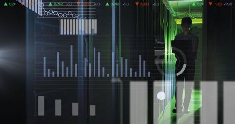 Engineer Analyzing Data in High-Tech Server Room - Download Free Stock Images Pikwizard.com