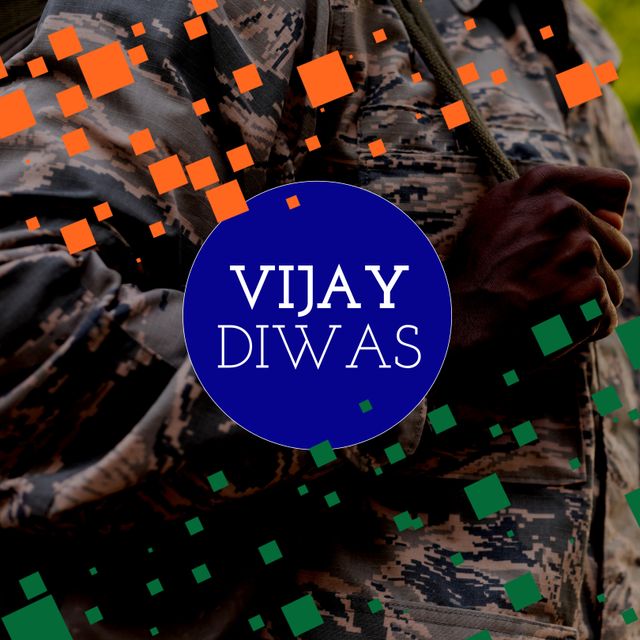 Vijay Diwas Celebration with Army Soldier Background - Download Free Stock Templates Pikwizard.com