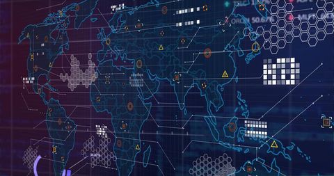 Global Data Analytics with Network Graph Overlay - Download Free Stock Images Pikwizard.com