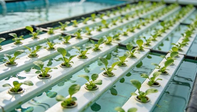 Growing hydroponic lettuce seedlings in nutrient-film channels for greenhouse farming