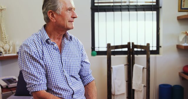 Senior Man Awaiting Medical Consultation in Clinic Room - Download Free Stock Images Pikwizard.com