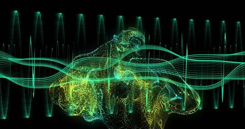 Abstract Digital Light Trails Conceptualizing Data Processing
